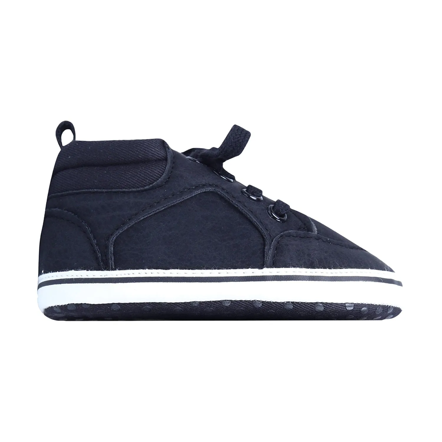 Textured Leather Lace-Up Stylish Anti-Slip Sneaker Shoes - Navy Blue