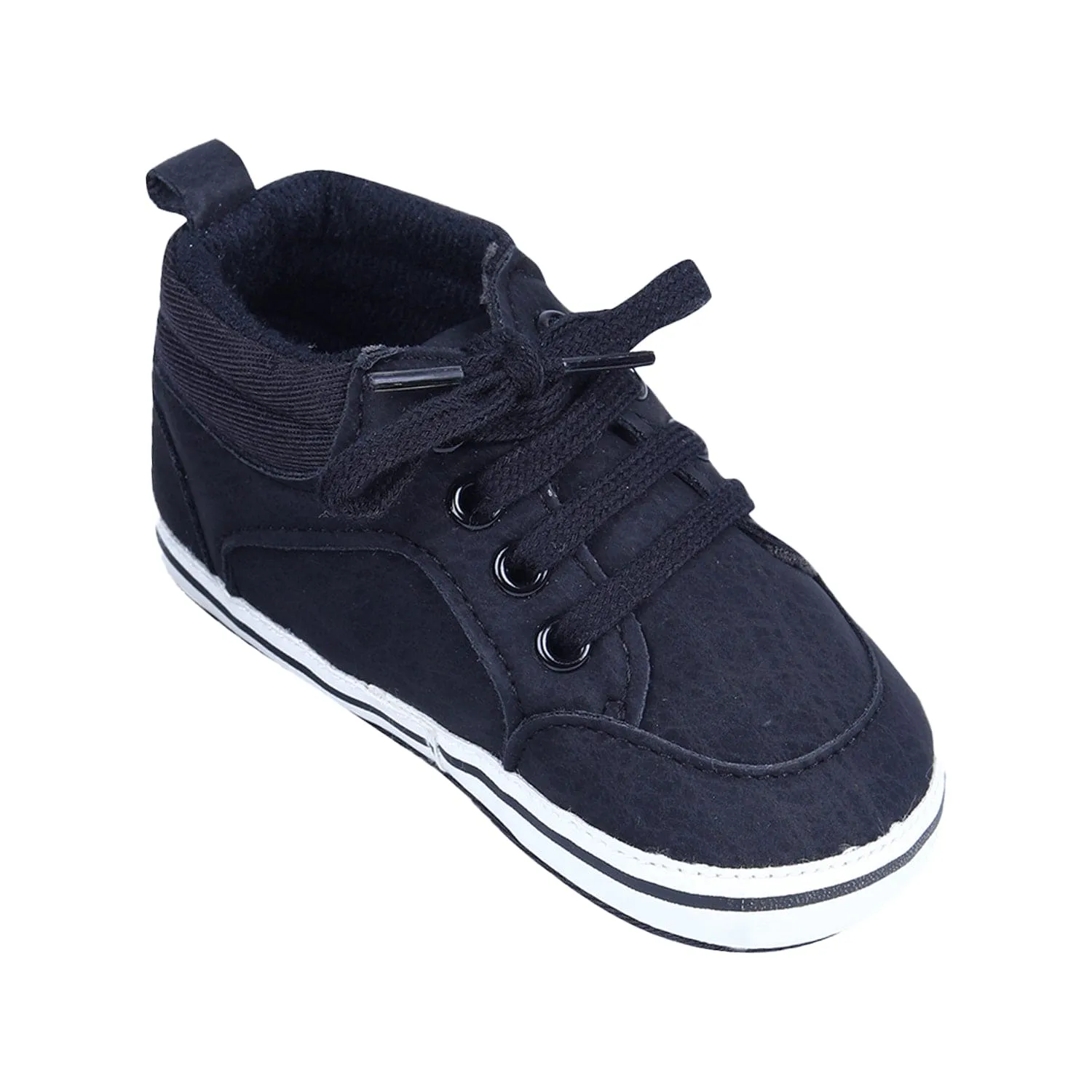 Textured Leather Lace-Up Stylish Anti-Slip Sneaker Shoes - Navy Blue