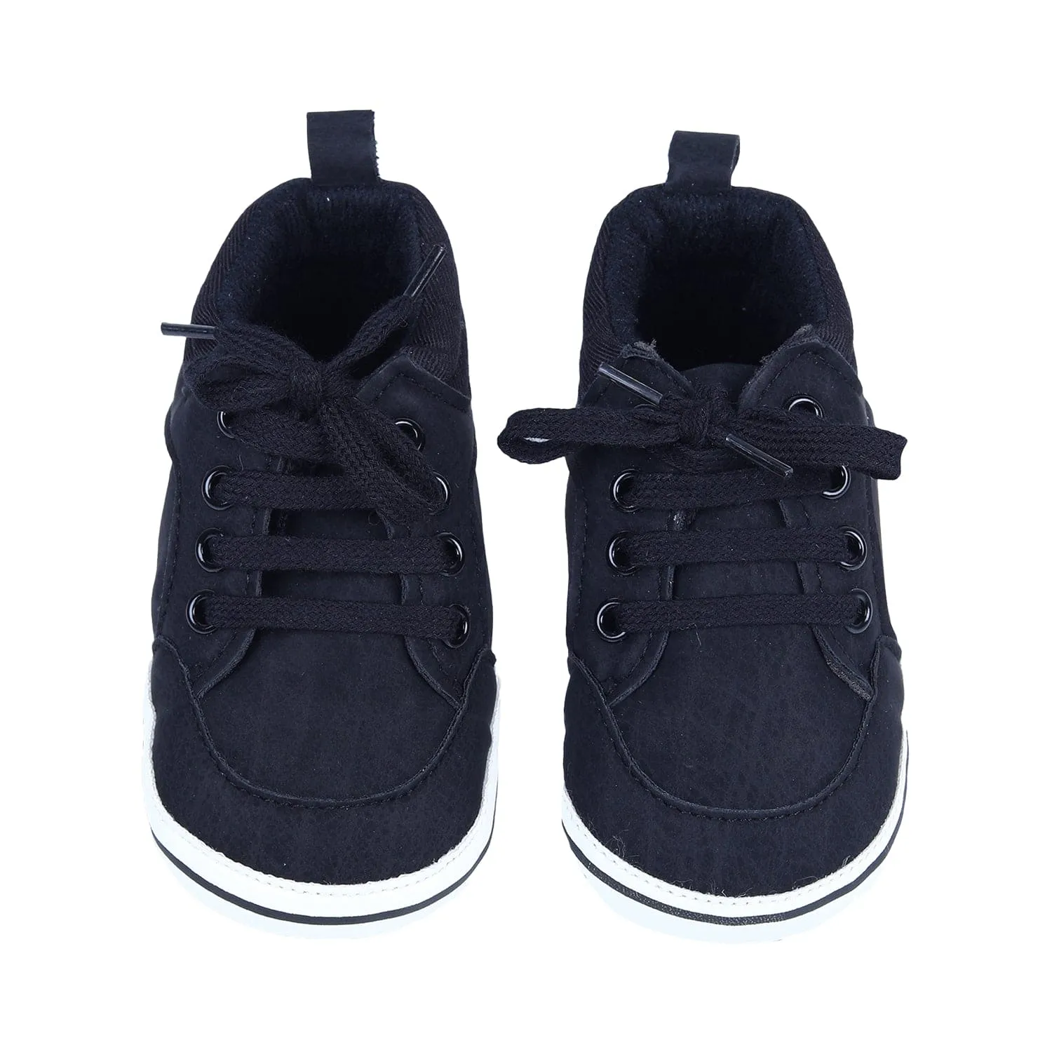 Textured Leather Lace-Up Stylish Anti-Slip Sneaker Shoes - Navy Blue