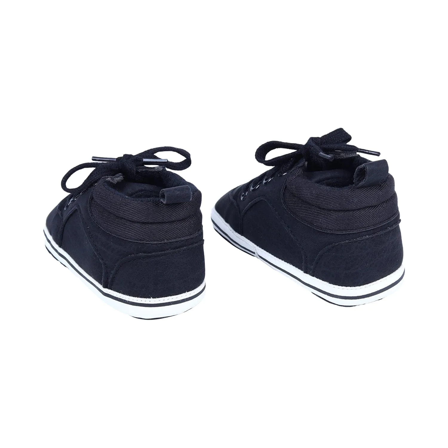 Textured Leather Lace-Up Stylish Anti-Slip Sneaker Shoes - Navy Blue