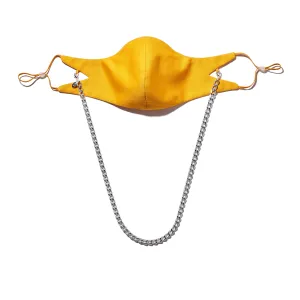 The Tina Cotton Twill in Mustard with 7mm Silver chain