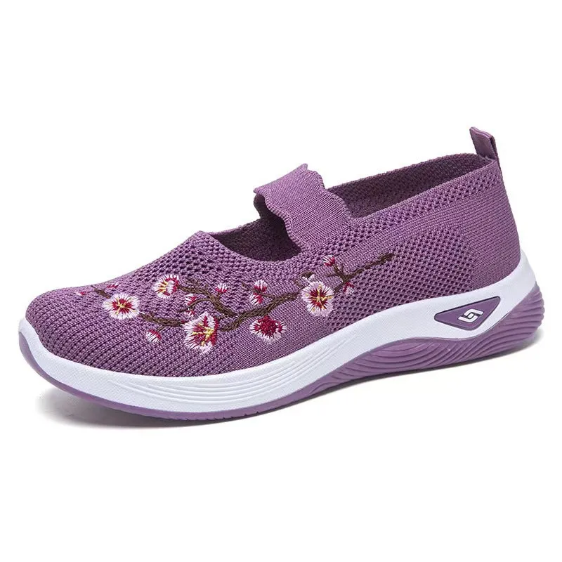 TRACY | ORTHOPAEDIC SLIP-ON SHOES WITH FLOWER EMBROIDERY
