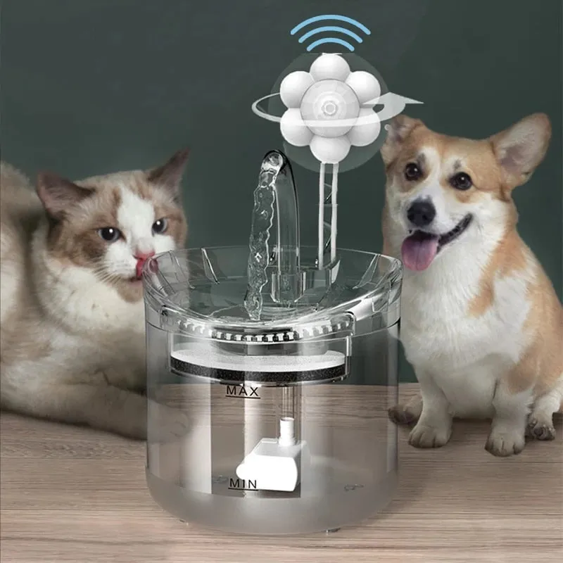Transparent Intelligent Cat Water Fountain
