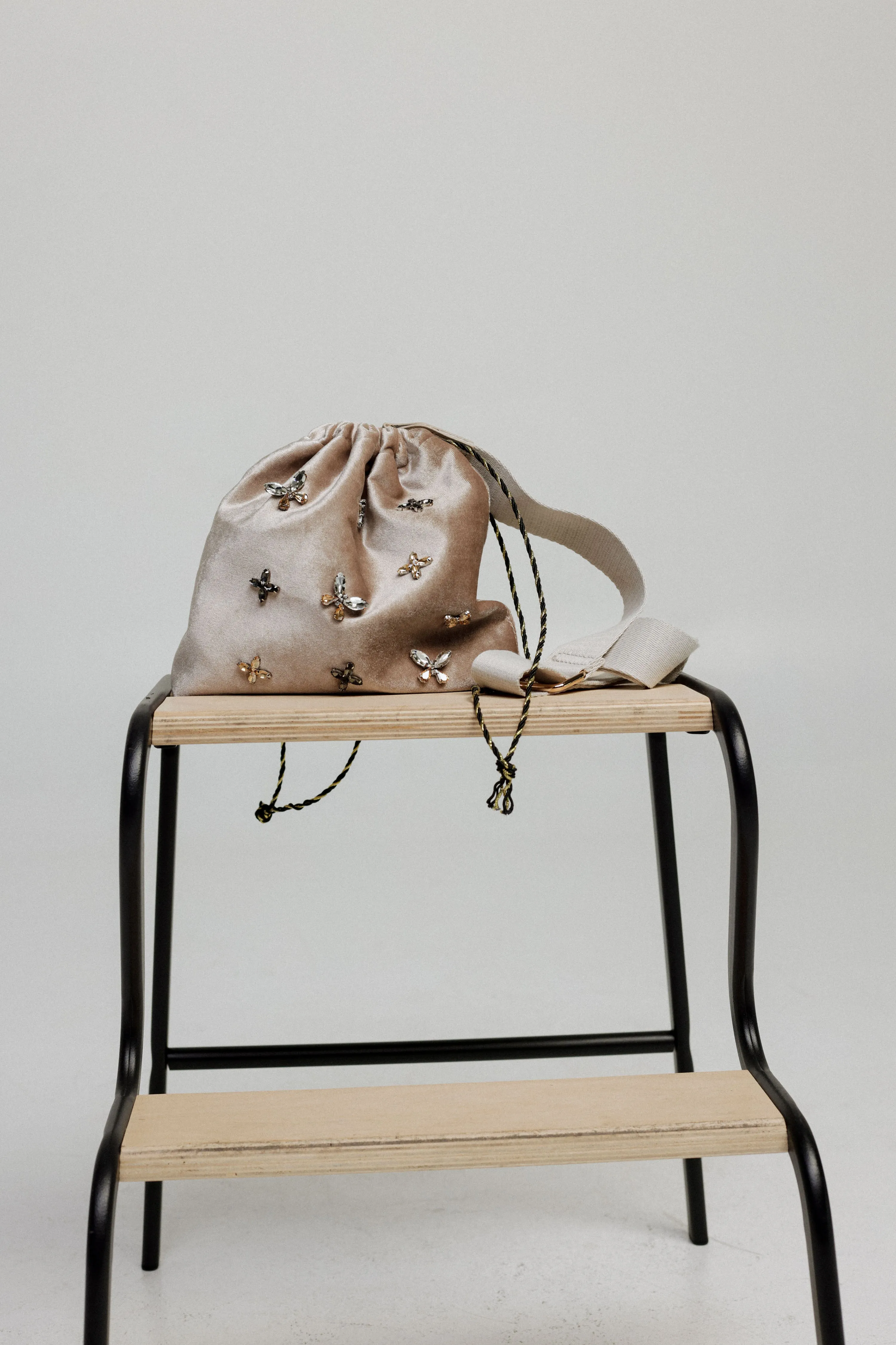 Universe Beige Velvet Bag