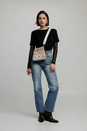 Universe Beige Velvet Bag