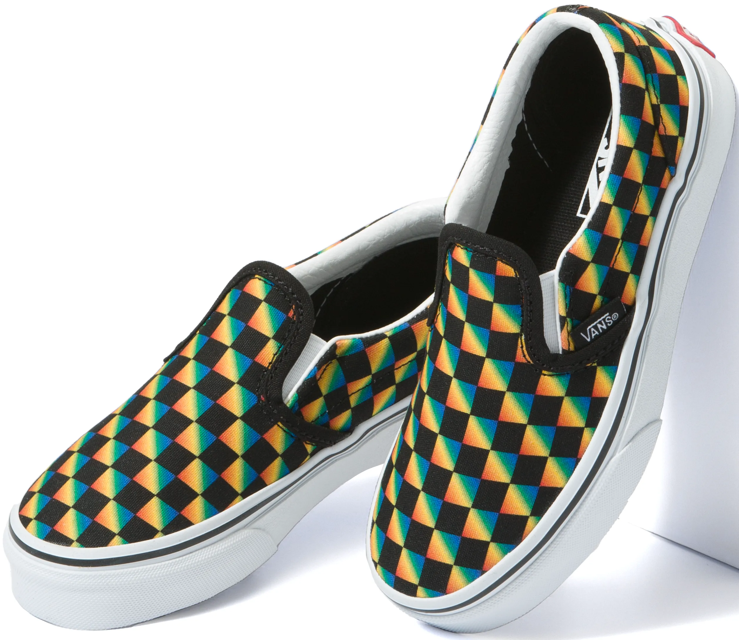Vans Kids Classic Slip-On Gradient Rainbow Checkerboard