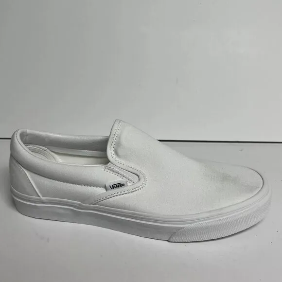 VANS Mens Classic Slip On Sneaker White Size 9.5 M