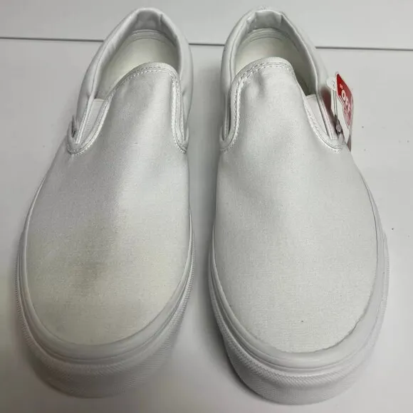 VANS Mens Classic Slip On Sneaker White Size 9.5 M