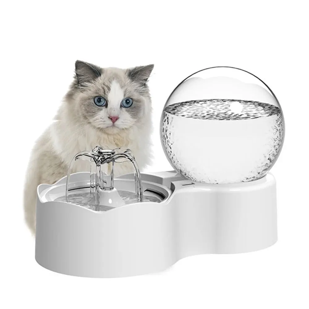 Water Fountain Dispenser Cat Mute Drinking Bowl