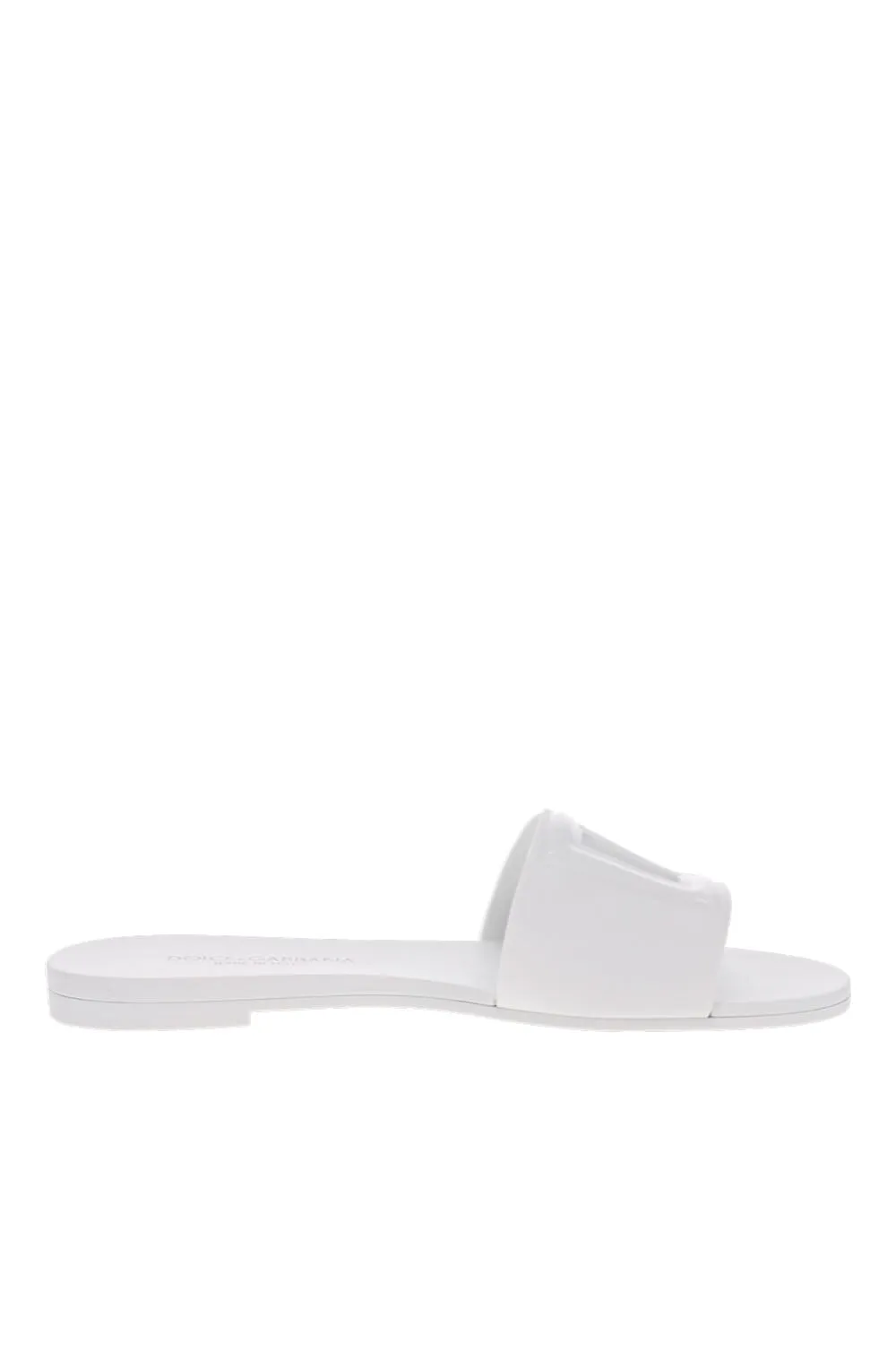 White Logo Rubber Beachwear Sliders