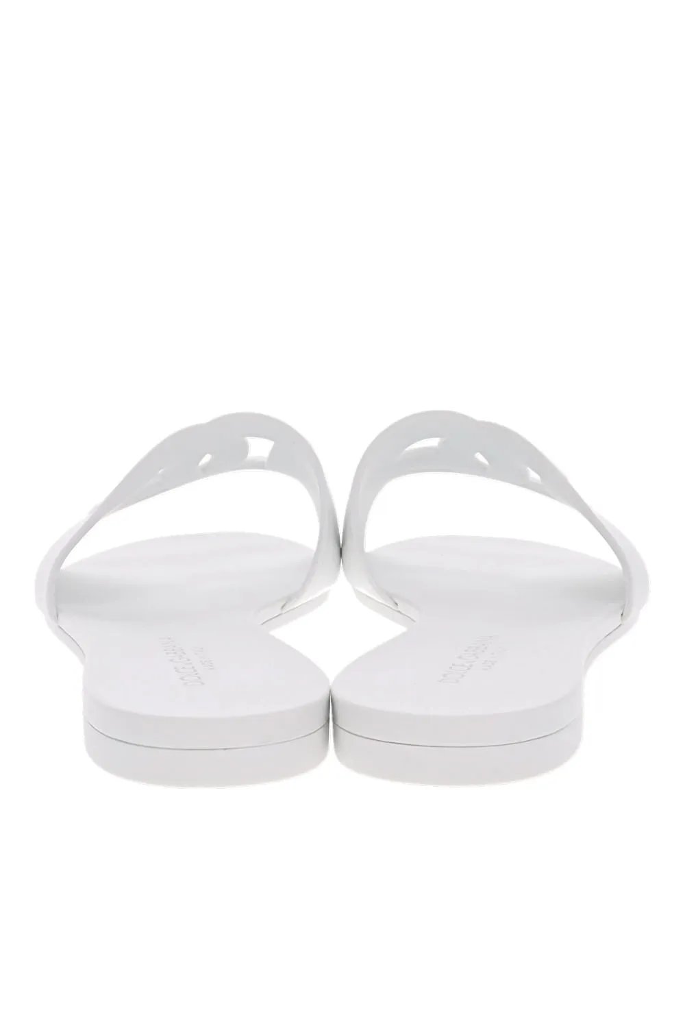 White Logo Rubber Beachwear Sliders