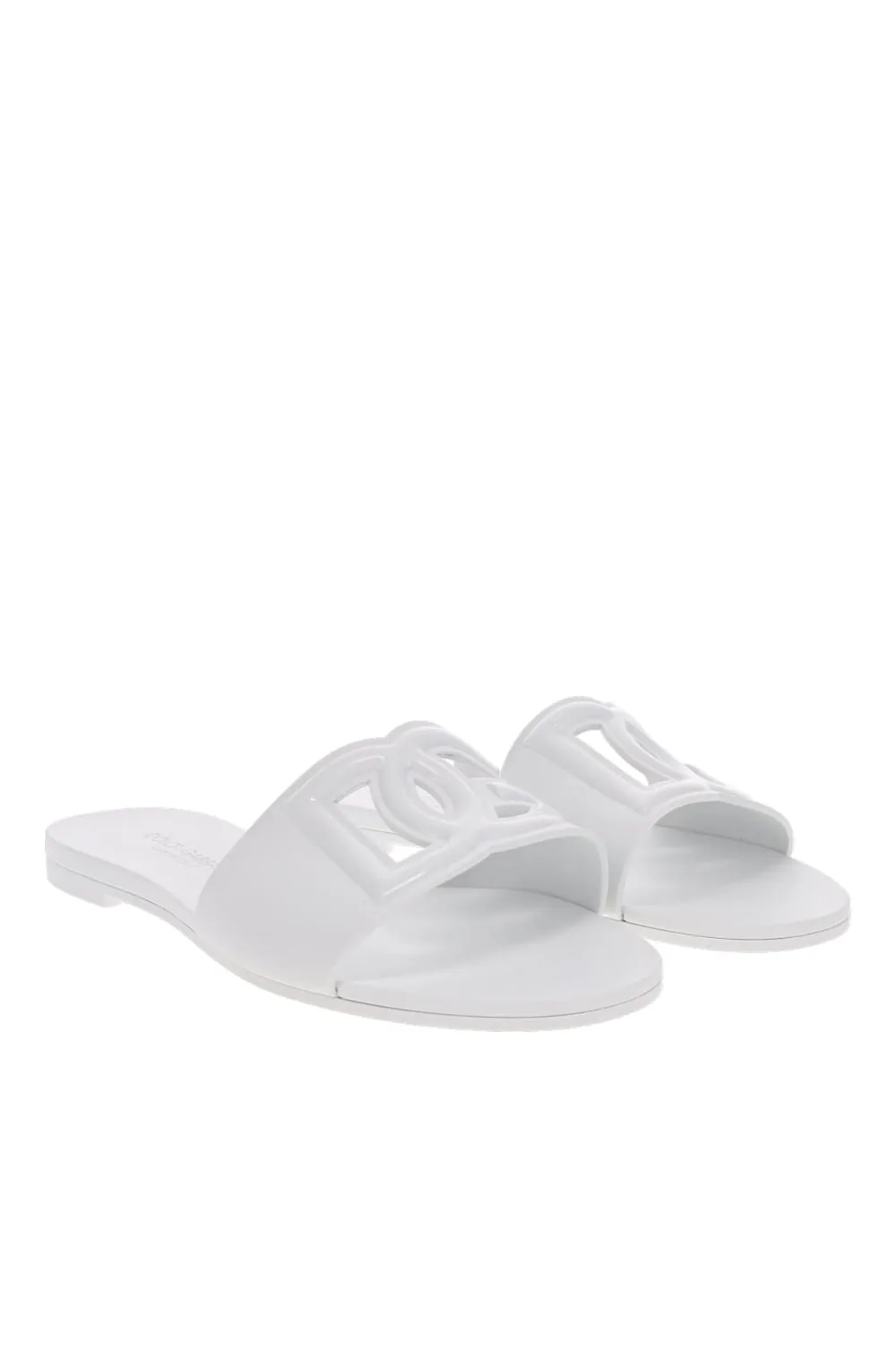White Logo Rubber Beachwear Sliders