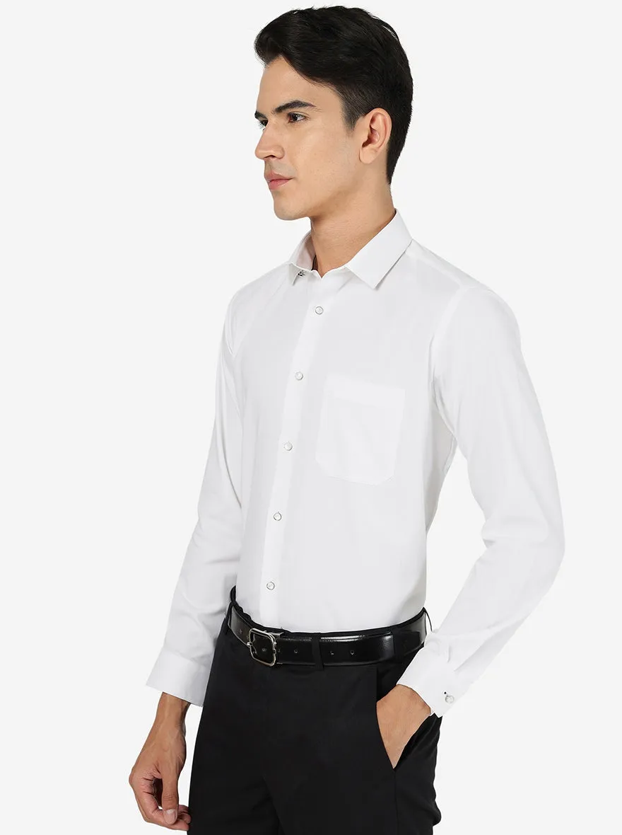 White Solid Slim fit Party Wear Shirt | Greenfibre