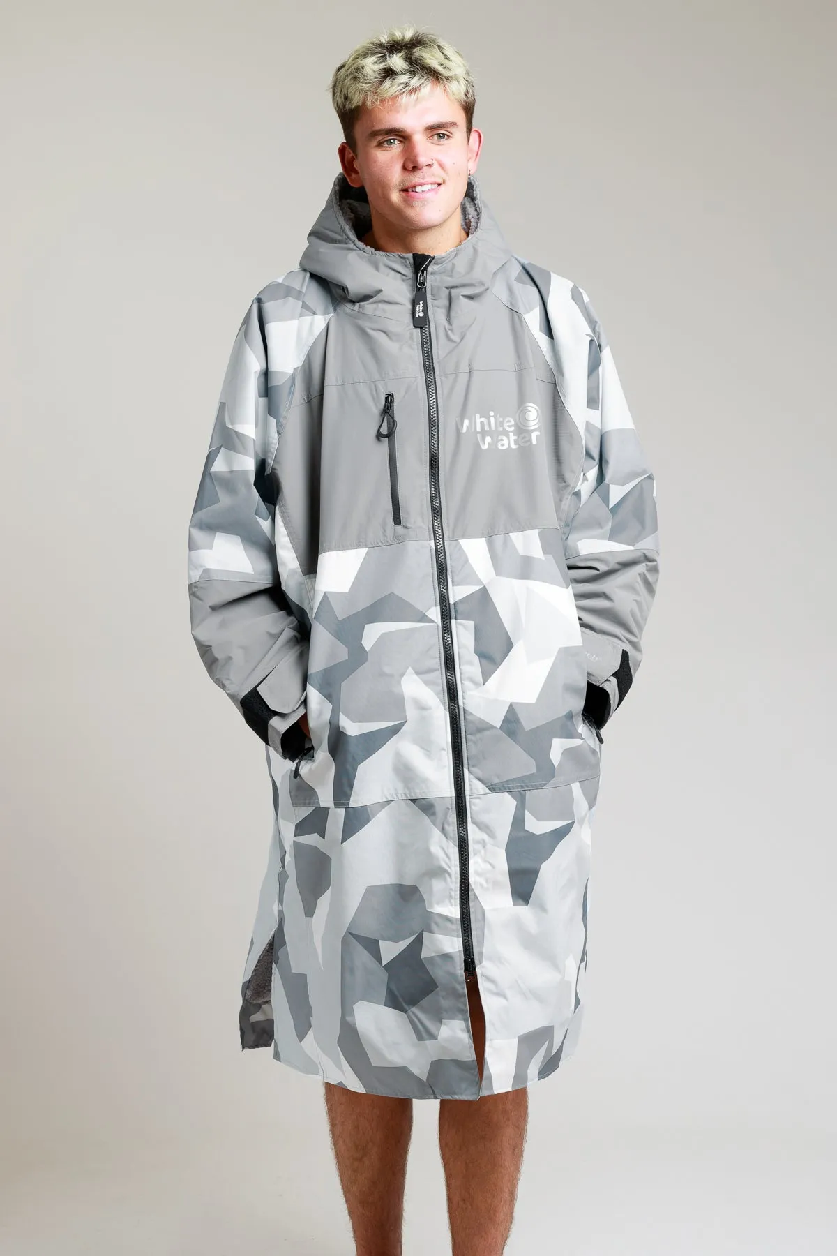 White Water Adults Hard Shell Robe - Arctic Camo/Grey