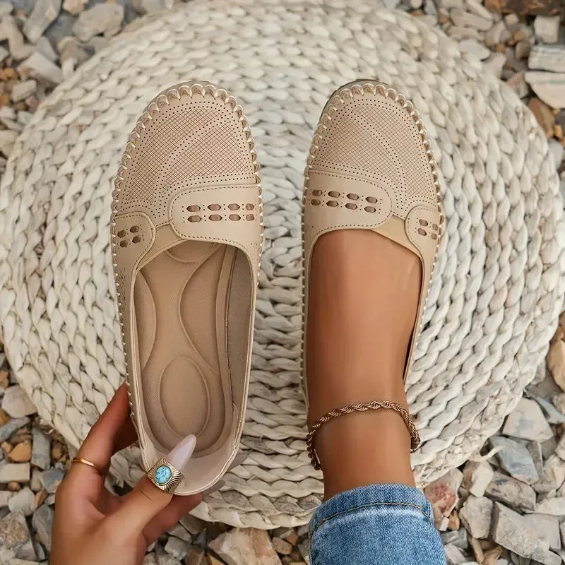 Women's Breathable Vintage Style Leather Loafers