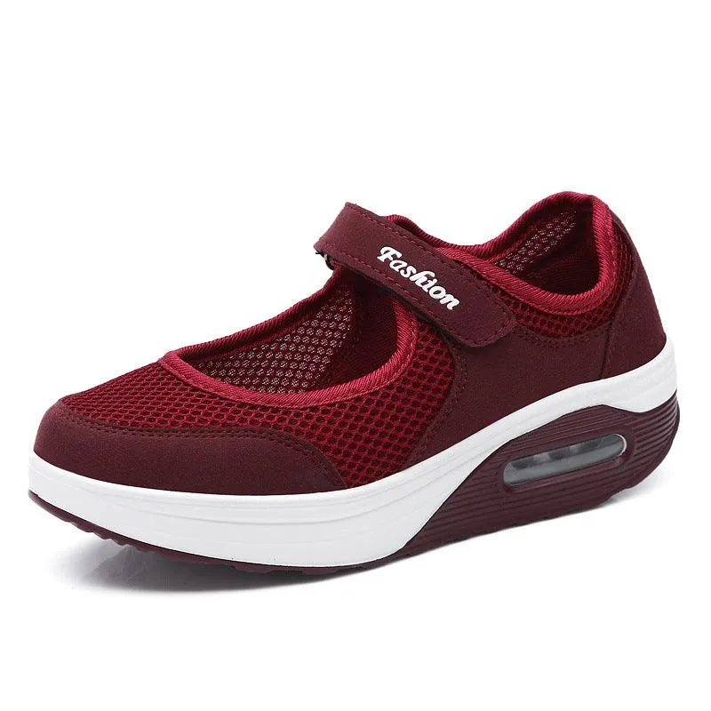 Women's Thick Bottom Mesh Breathable Soft Sole Rocking Shoes