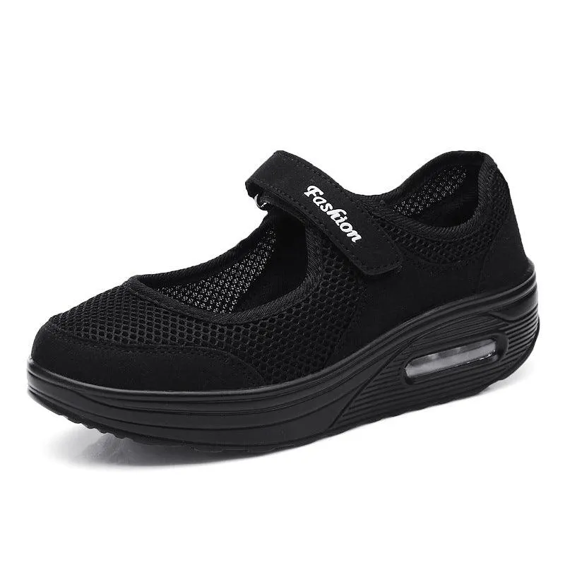 Women's Thick Bottom Mesh Breathable Soft Sole Rocking Shoes