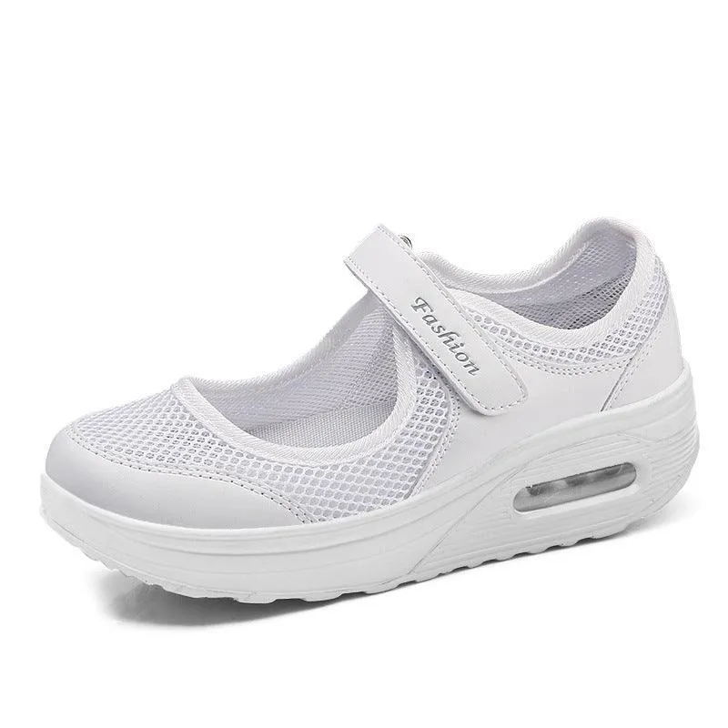 Women's Thick Bottom Mesh Breathable Soft Sole Rocking Shoes