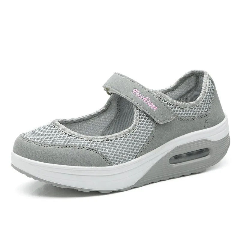 Women's Thick Bottom Mesh Breathable Soft Sole Rocking Shoes